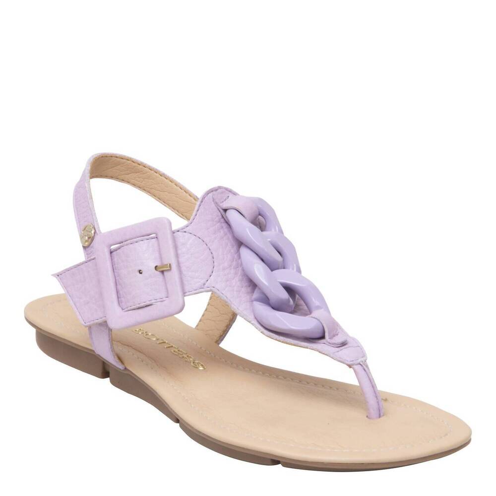 NEW BOTTERO women's t-strap thong couro chain link sandal in lavender